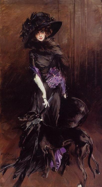 Giovanni Boldini - La Marchesa Luisa Casati With a Greyhound