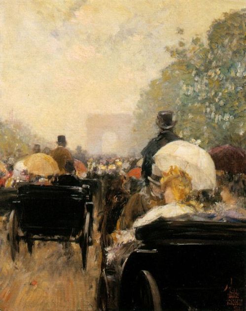 Childe HASSAM - Parade d'Attelages sur les Champs Elysées