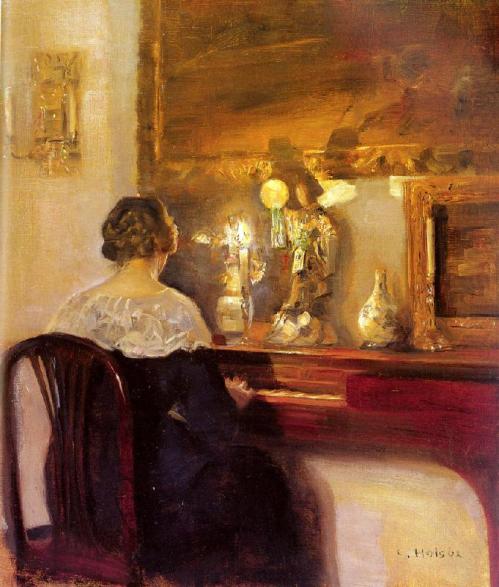 Carl Hessmert - A Lady Playing the Spinet